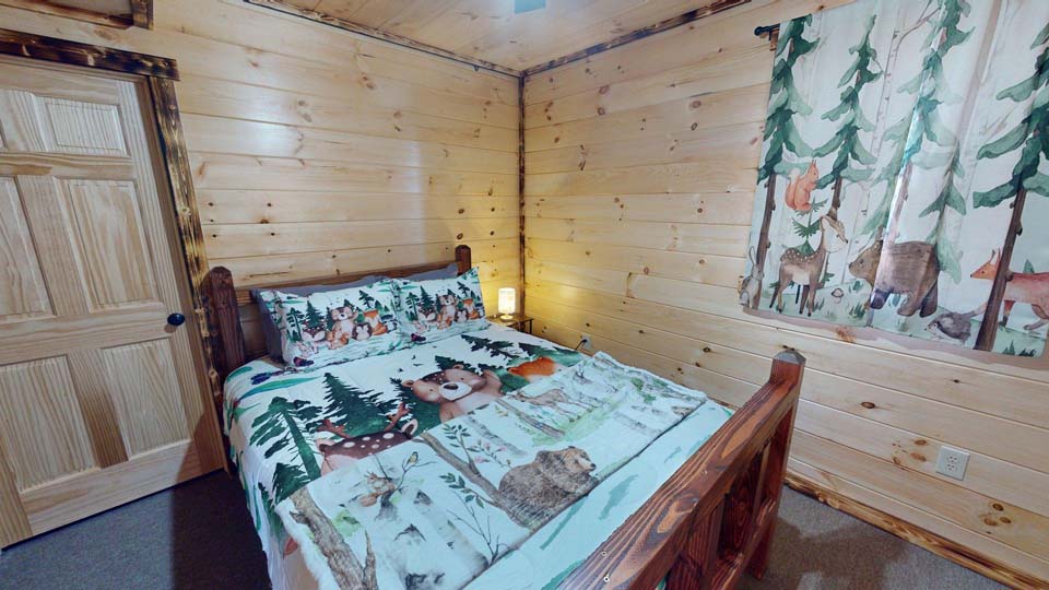 willifeesp-mar26-18 High ceilings and wooden beams in the main living space of the cabin.