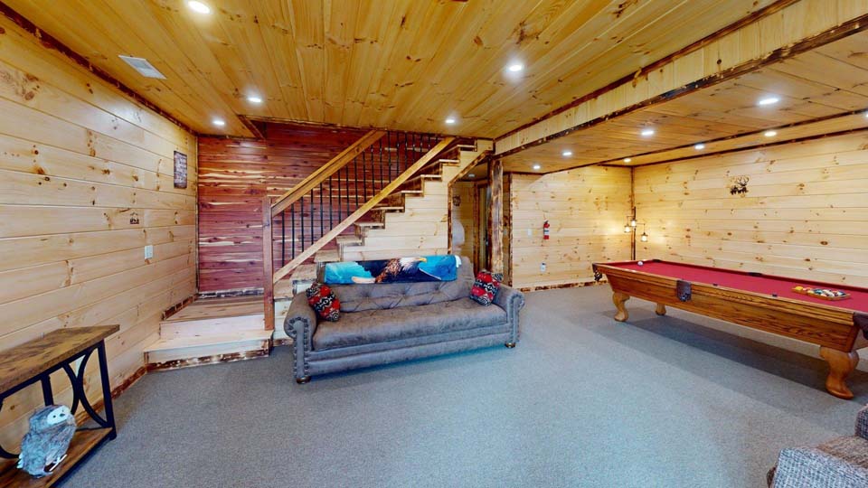 WILDLIFE ESCAPES CABIN Front view of the new Wildlife Escape cabin nestled in Hocking Hills forest.